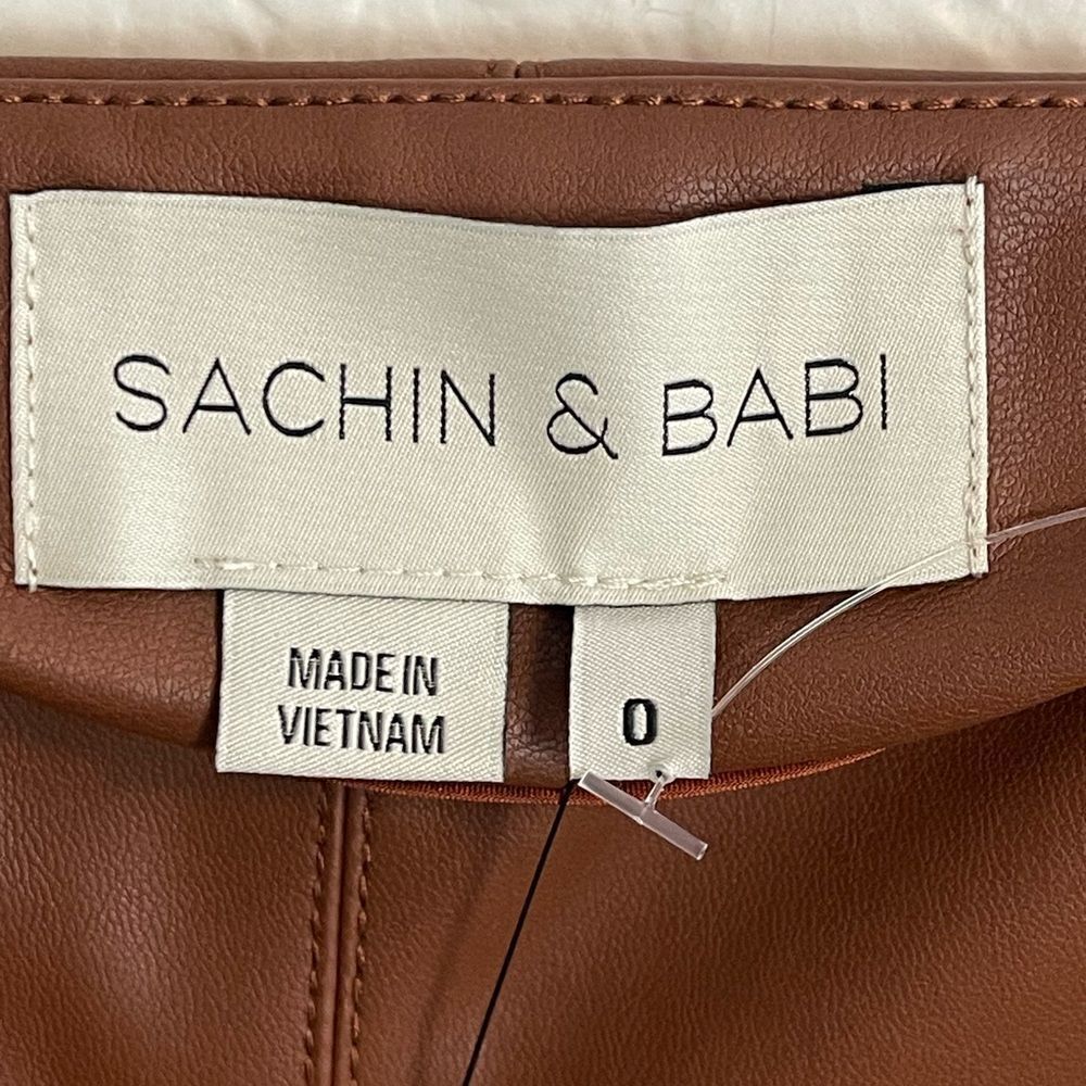 Anthropologie x Sachin & Babi Meagan Vegan legging pants in cognac.  NWT  size 0 - Picture 6 of 12